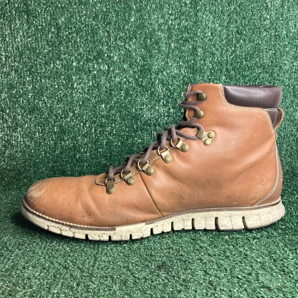 Cole Haan Zerogrand Hiker Waterproof Leather Gorpcore Boots British Tan Mens 13M